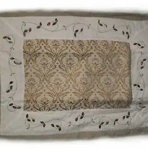Embroidered Jacquard Pillow Shams x 2 - NEW